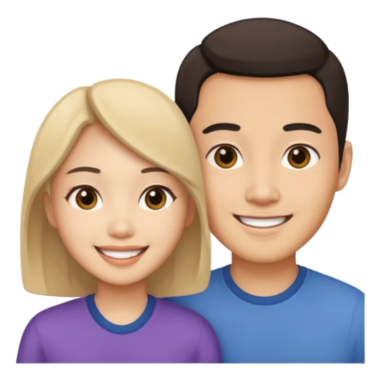 asian heterosexual couple sticker