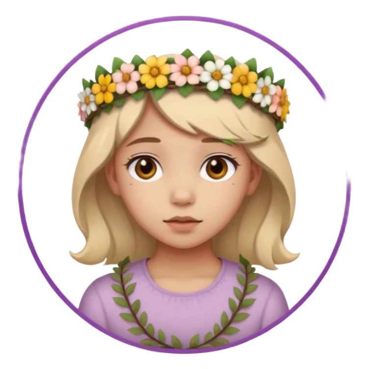 une adolescente de face dans un rond  sticker