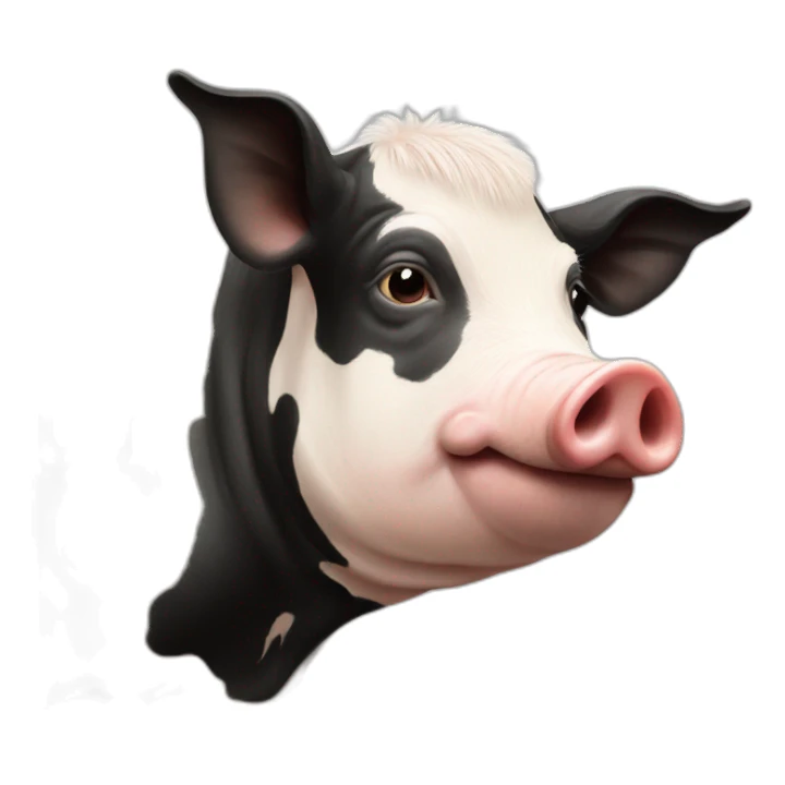 a pig as a cow sticker