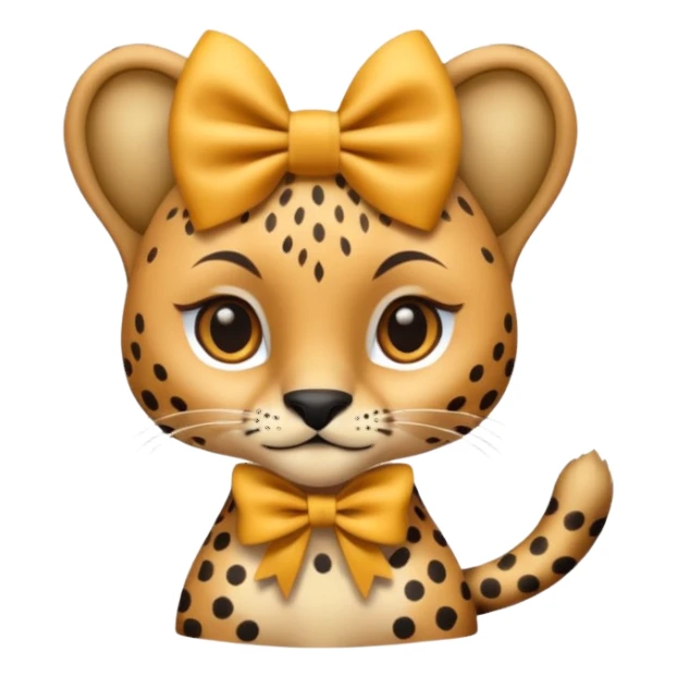 Cheetah with a bow sticker