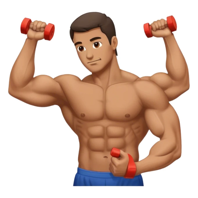 side view guy doing bicep-curls sticker