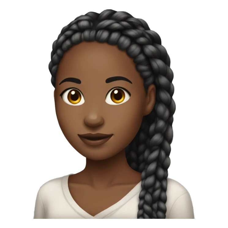black girl with box braids sticker