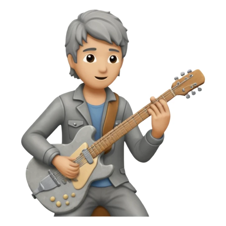 gray statue guitarist sticker