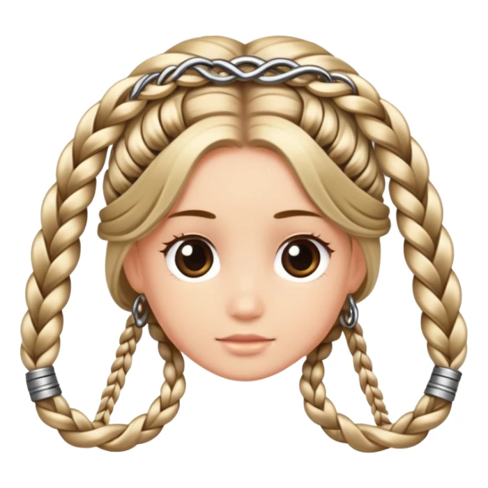 hair braid with decorative rings sticker