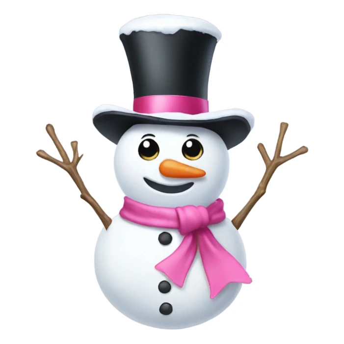 Snowman with pink bows  sticker