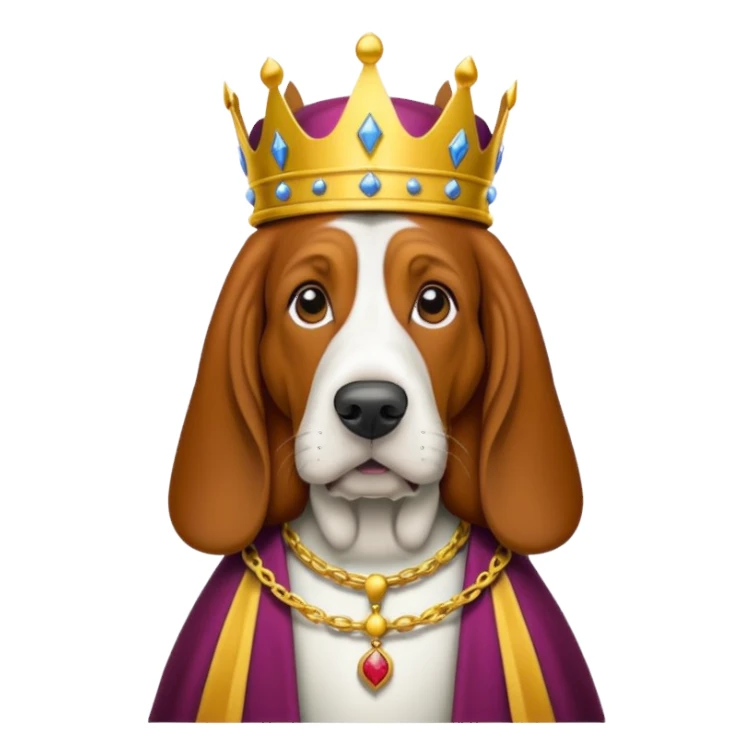 Basset Hound dressed as a king sticker