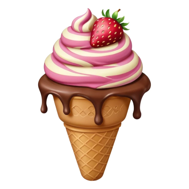 Chocolate strawberry vanilla ice cream sticker