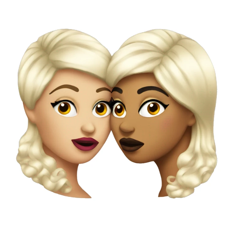 Two drag queens kissing each other  sticker