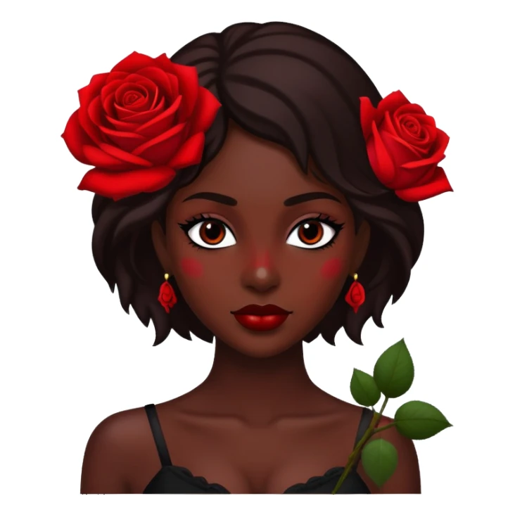 dark beauty with red roses sticker