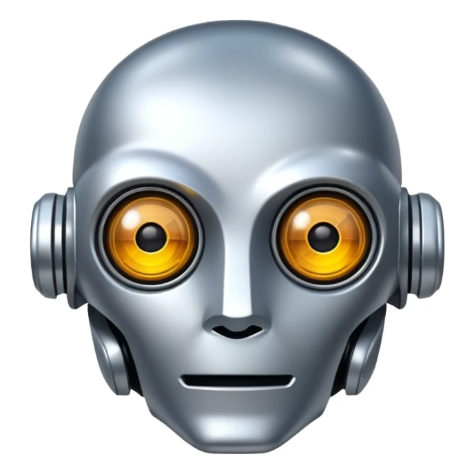 robot face with malfunctioning expression sticker