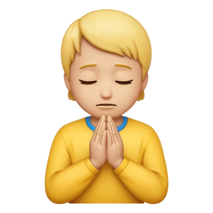 a sad emoji face praying sticker