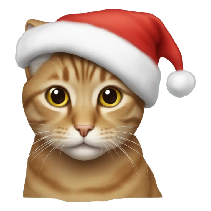cat in christmas hat sticker