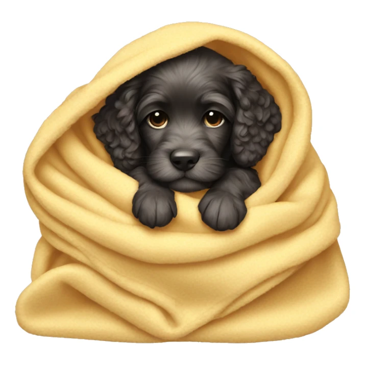 cockapoo puppy sleep in blanket sticker