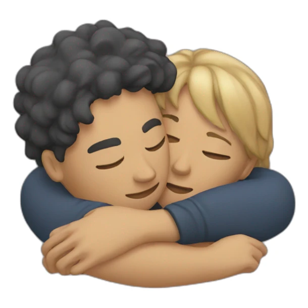 Two people hugging lying down sticker