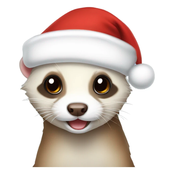 ferret wearing santa hat sticker