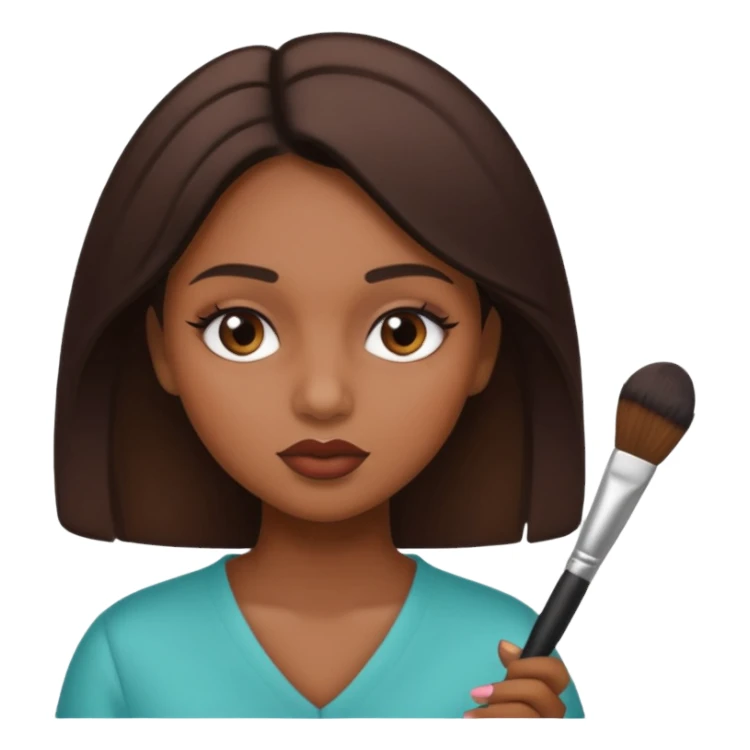 Una niña morena maquillandose sticker