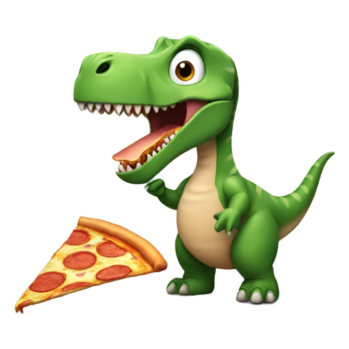 Dinosaur eating pizza  sticker