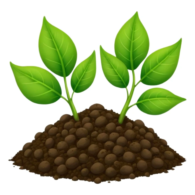 Two leaves plant with soil ball sticker