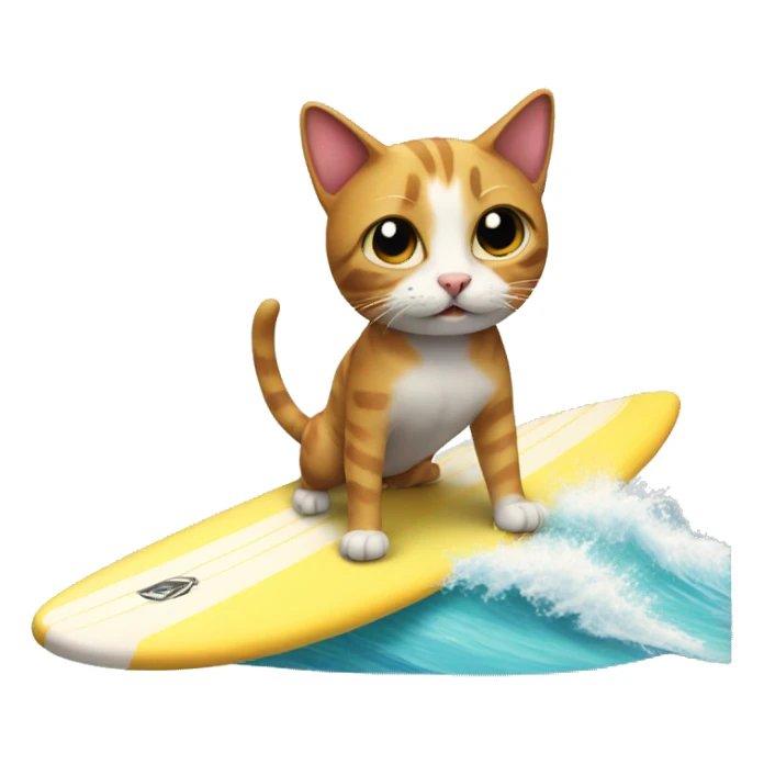 surfing cat sticker