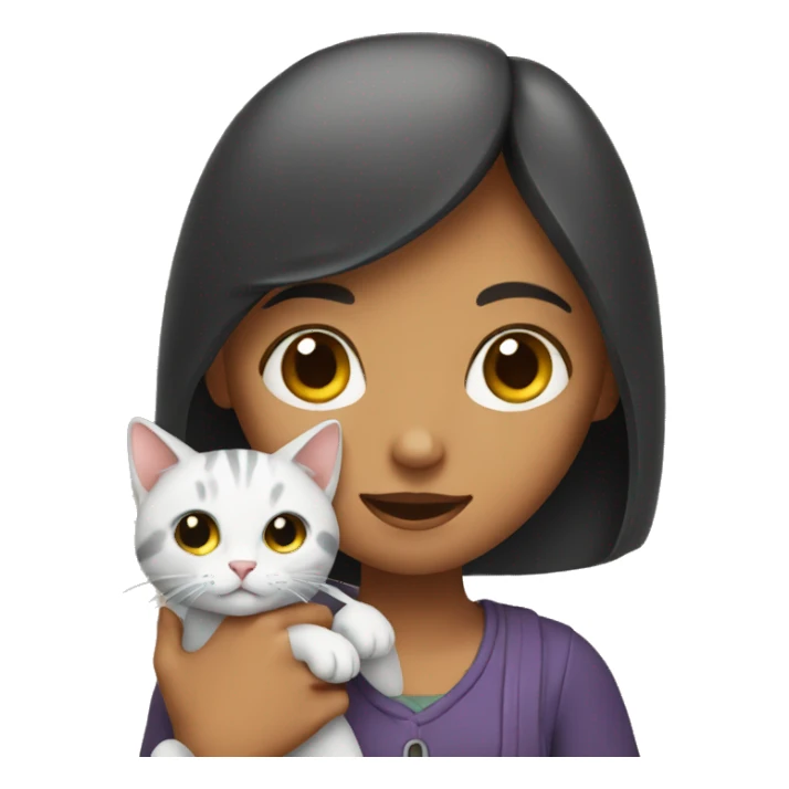 Girl with cat in hand sticker