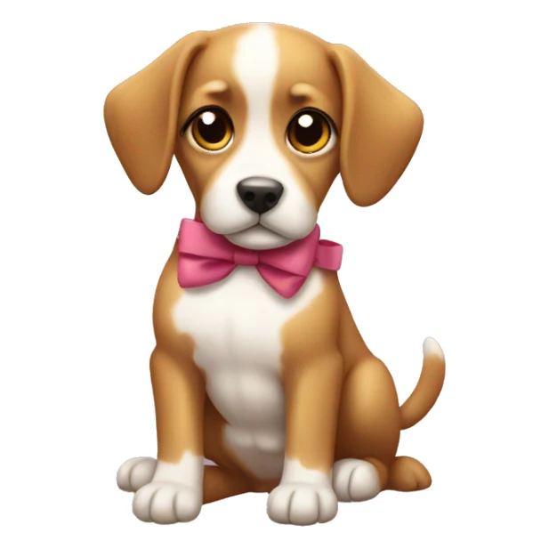 A cute doggy whit a bow sticker