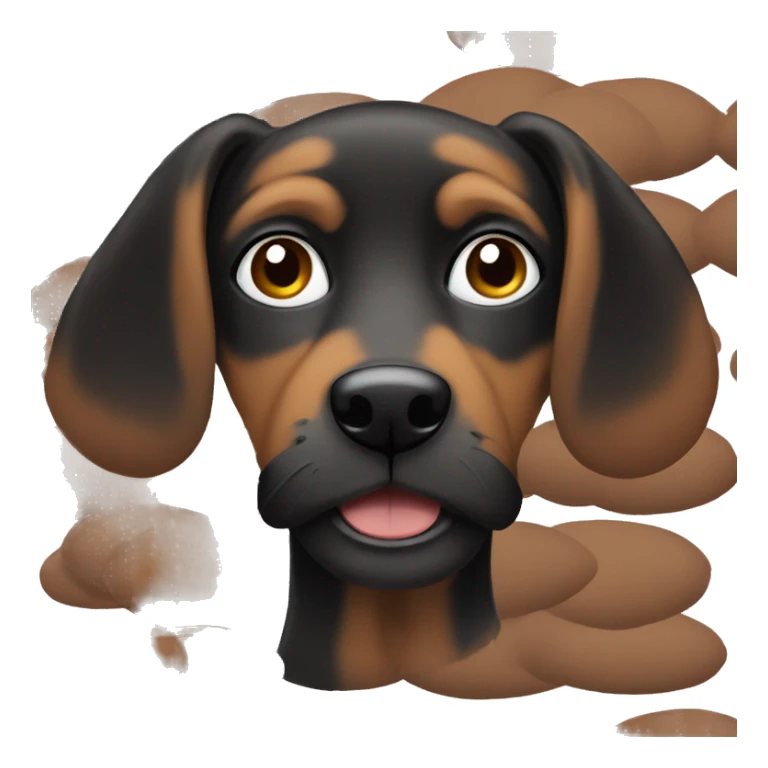 Black and brown dog with floppy ears sticker