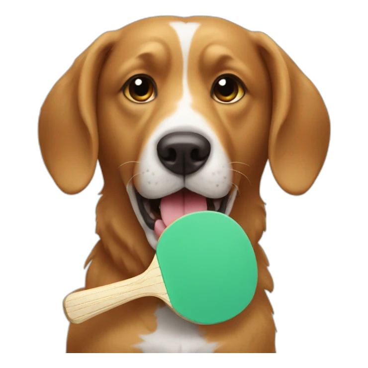 dog eating ping pong paddle sticker