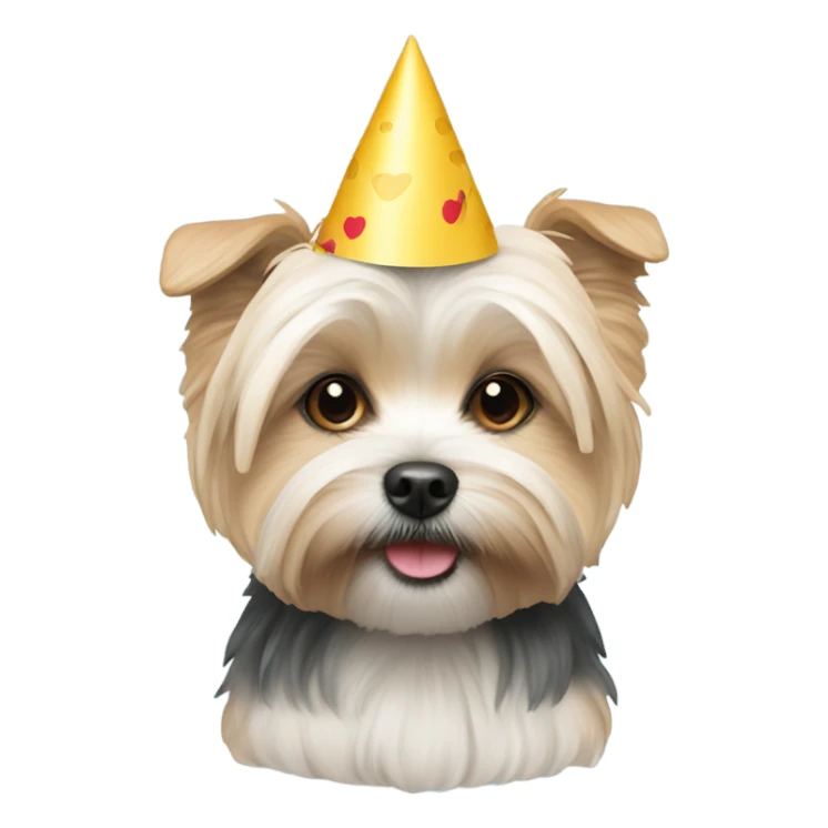  This morkie with party hat sticker
