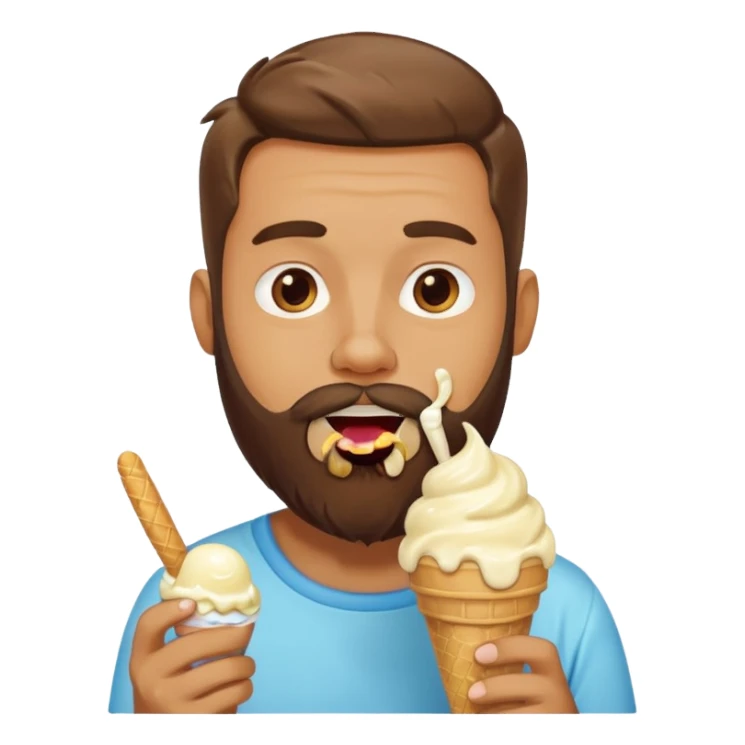 bearded man ice cream sticker