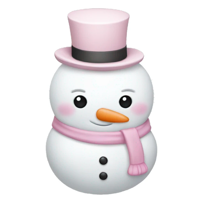 Cute white and light pink snowman sticker