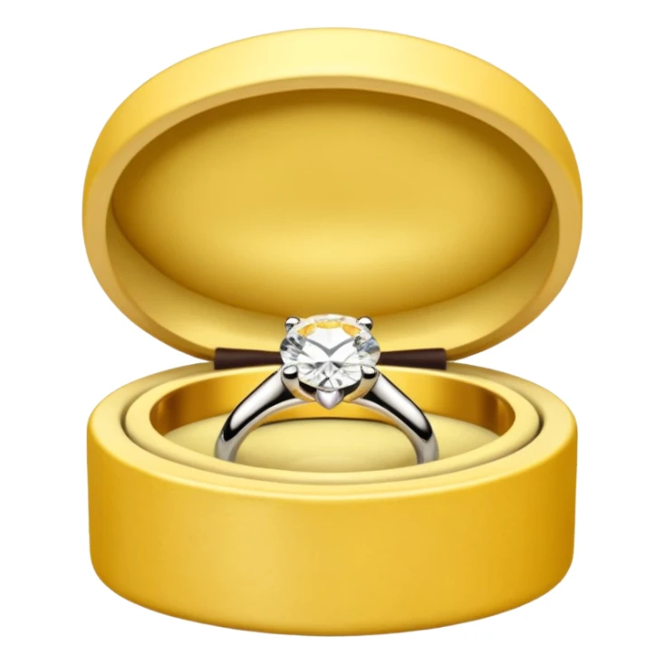 diamond ring in a pale yellow box  sticker