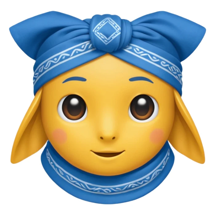 Blue moji bandana sticker