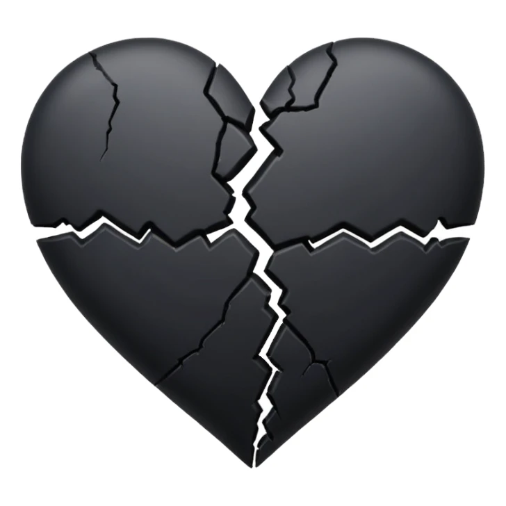 Black broken heart sticker