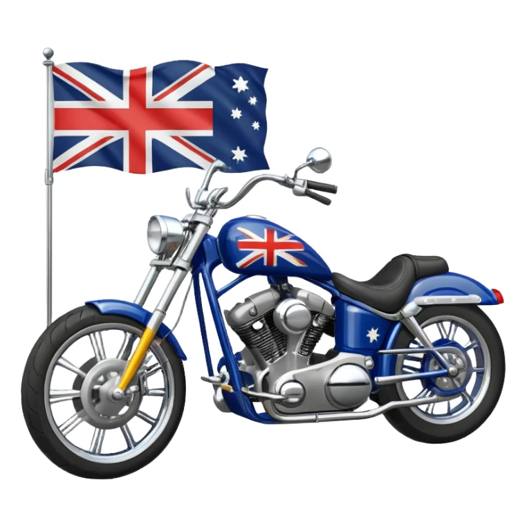 chopper motorcycle australian flag sticker