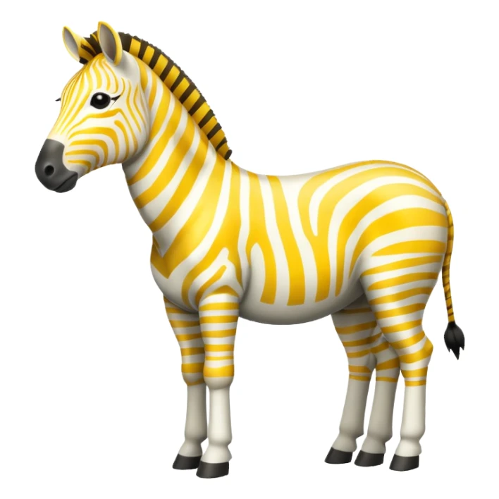 Yellow and white zebra sticker