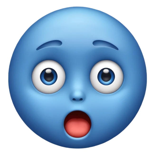 Blue emoji shocked sticker