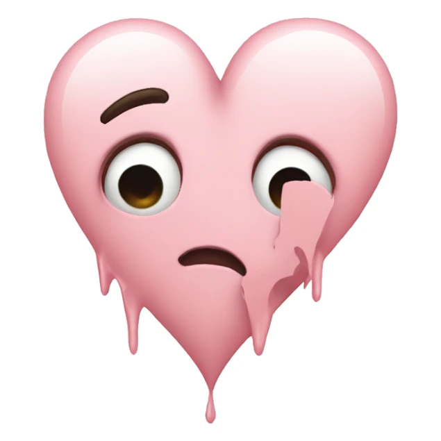 Light pink broken heart down middle  sticker