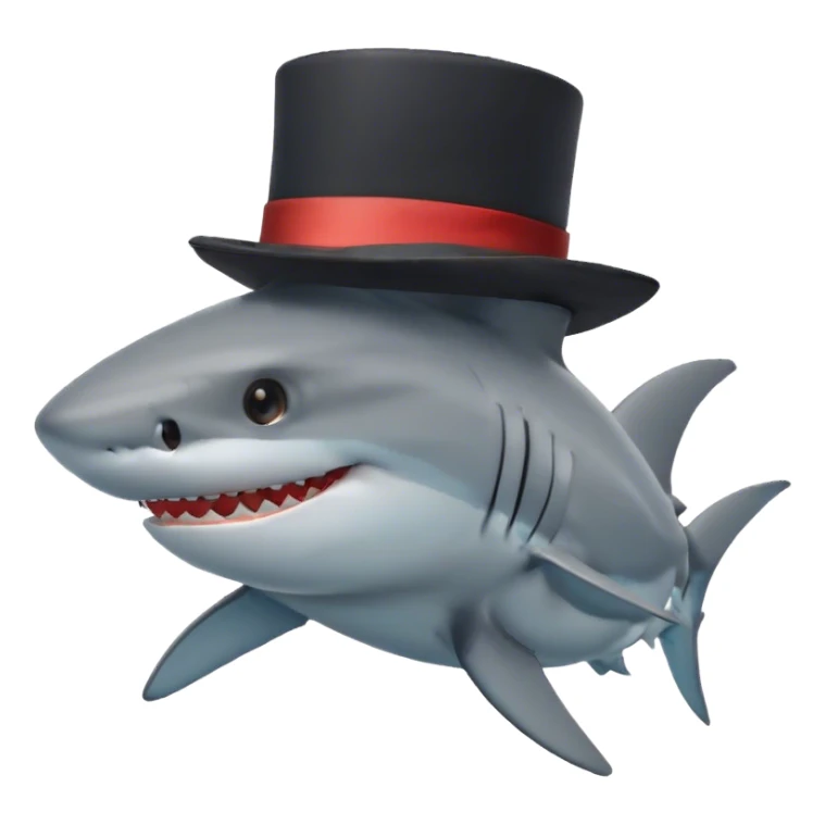 Shark with a top hat sticker