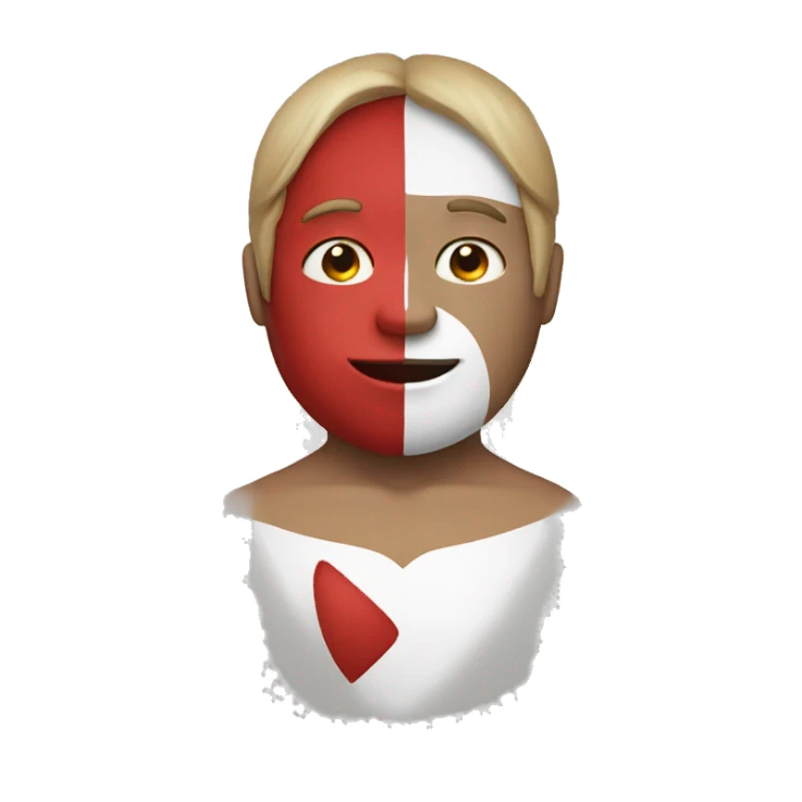 Half red half white heart sticker