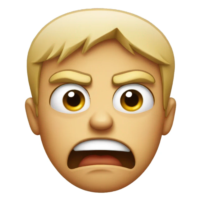 Angry face crying  sticker