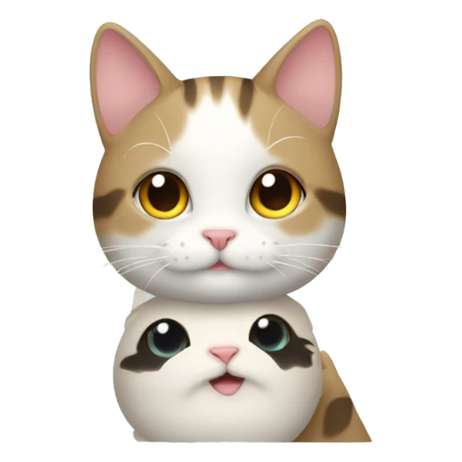 kawaii cat with goose sticker