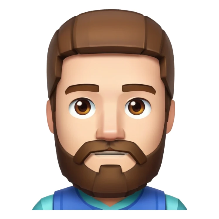 Steve from Minecraft movie with beard sticker