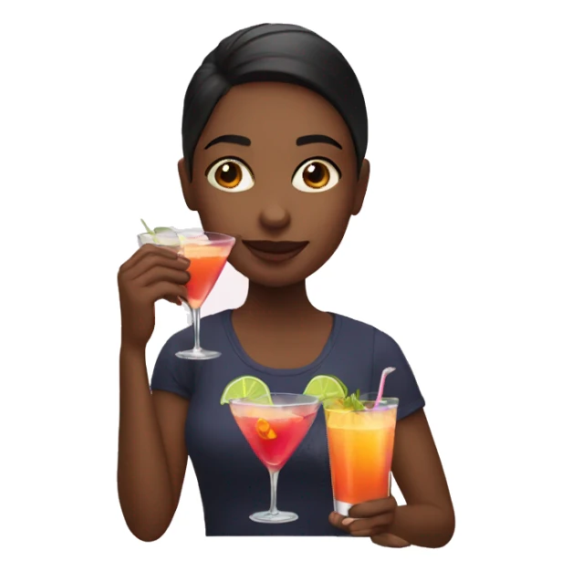 Girl drinking cocktails  sticker