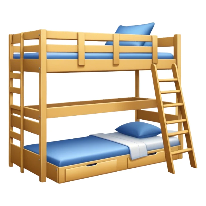 Triple bunk bed white with desk underneath  sticker