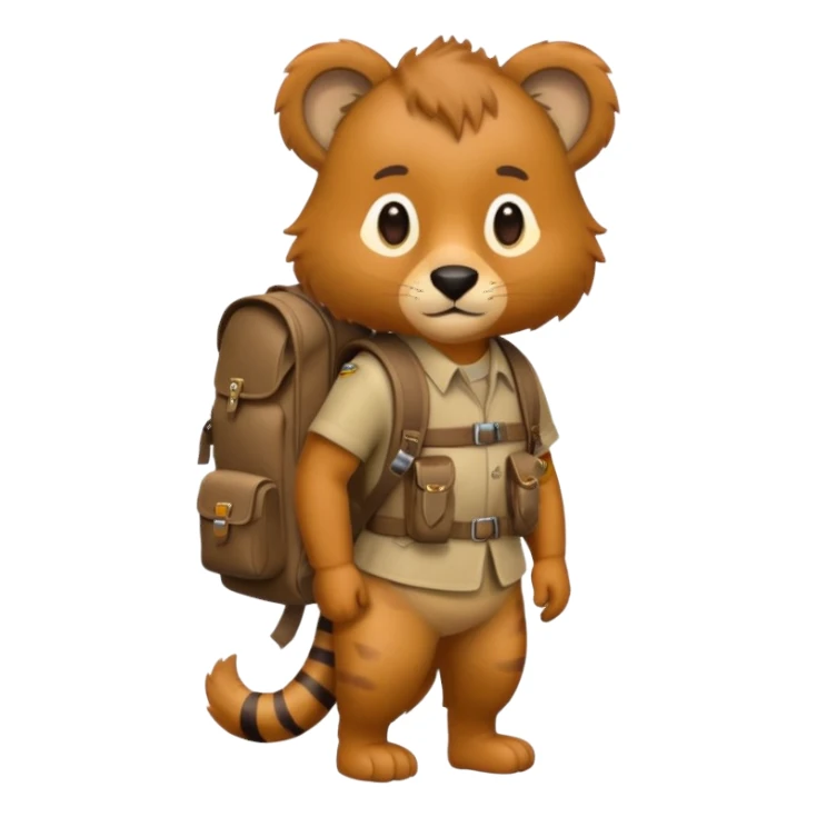  Safari Animal with Backpack  sticker