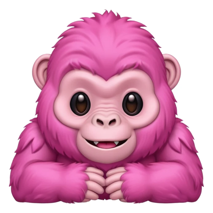 Cute pink gorilla sticker