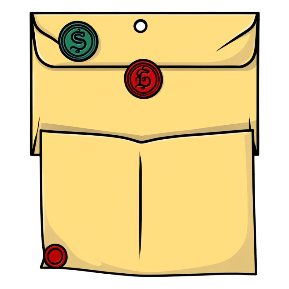 sealed letter with wax seal sticker