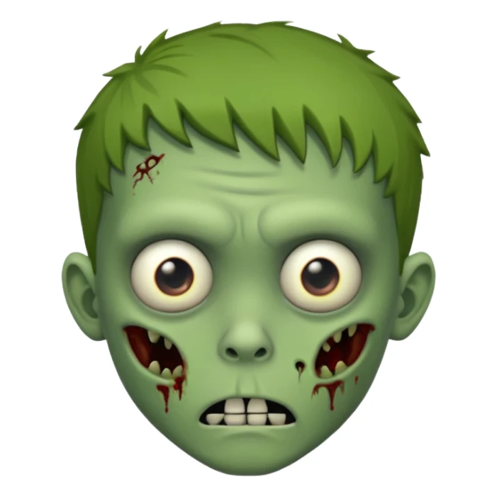 a green boy zombie with a boring face sticker