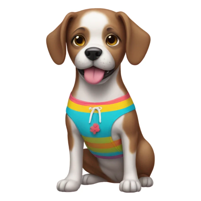 Dog wearing swimsuit  sticker