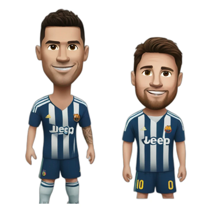 ronaldo and messi sticker